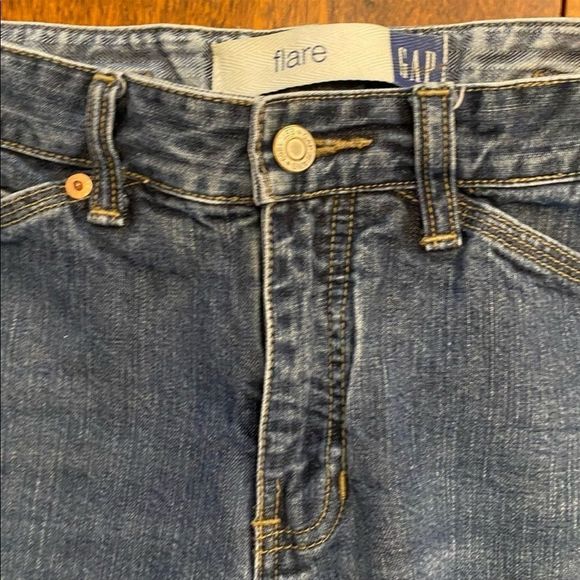 vtg 90s•gap flare buckleback medium wash mid rise denim jeans - Picture 4 of 8